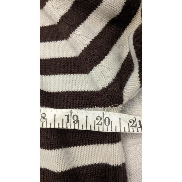Carbon Brown and White Stripe XL Sweater, Y2K, Vintage, Grandpa Sweater - Picture 7 of 8
